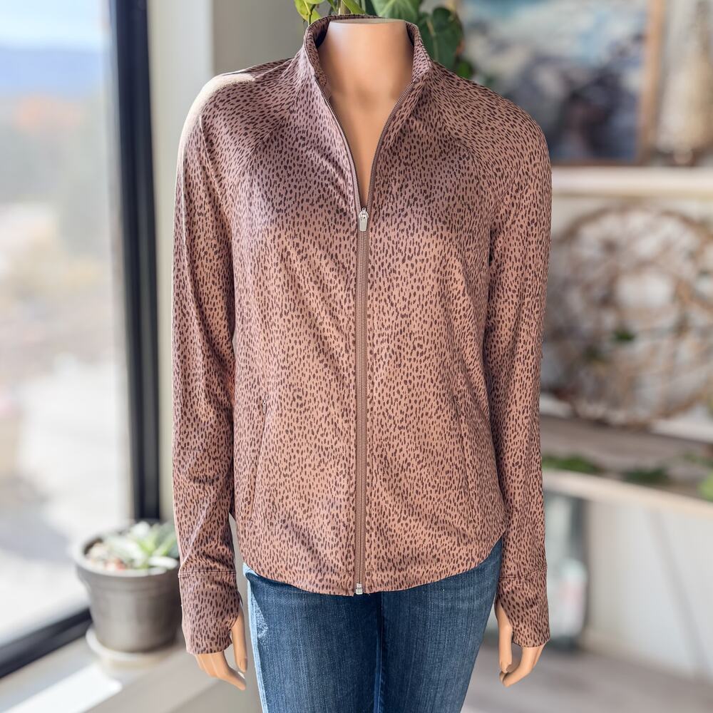 Athleta, Shanti Animal Beige Salutation Jacket, Women's Medium, Activewear - Picture 4 of 11
